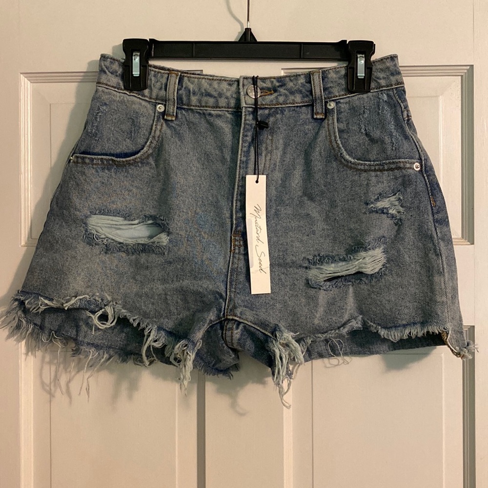 Denim cut off shorts. Size M